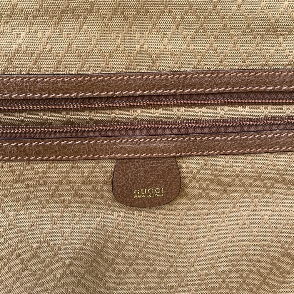 Vintage 70’s tan/gold Gucci canvas/leather travel bag - Picture 15 of 16